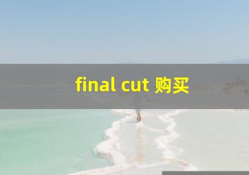 final cut 购买